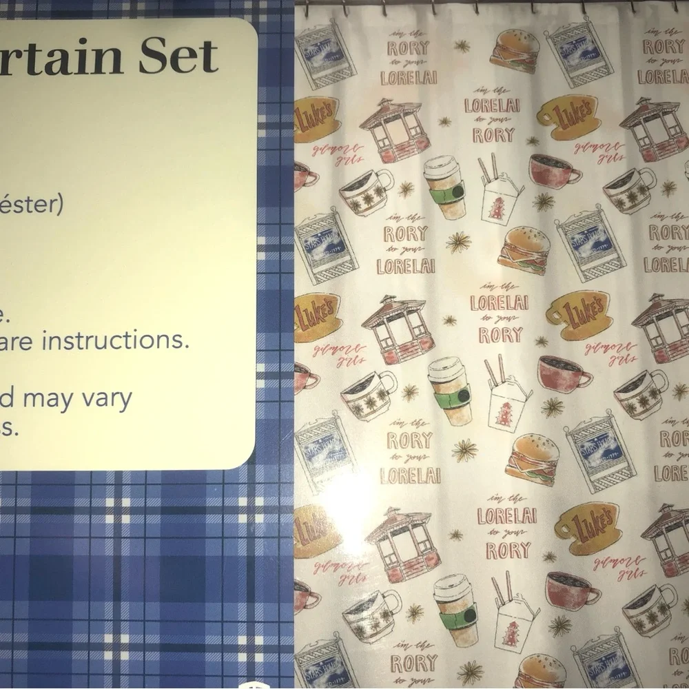 ☕️  Gilmore Girls Stars Hollow Printed Shower Curtain Set - 13pc Home Bath